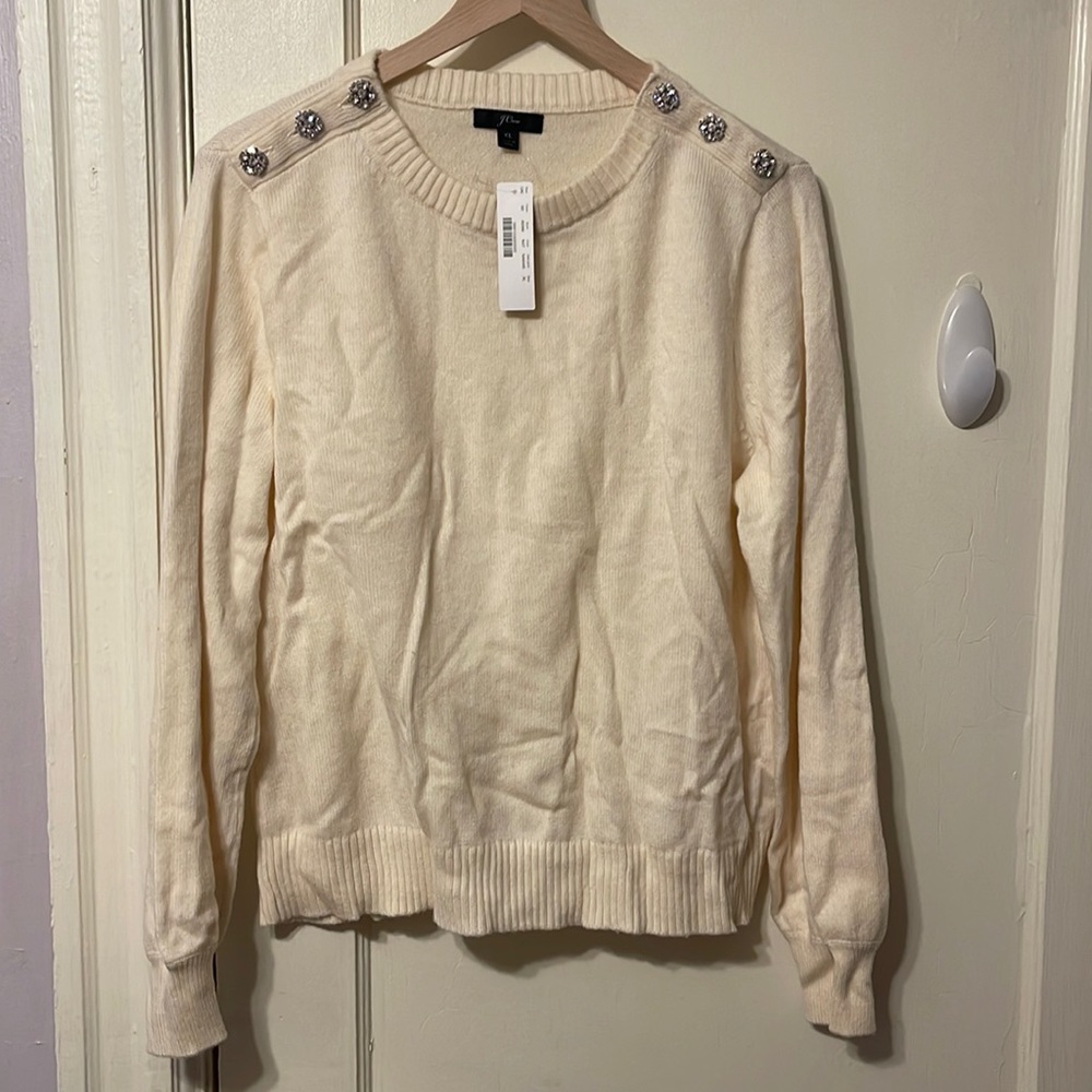 Jcrew crystal embellished sweater